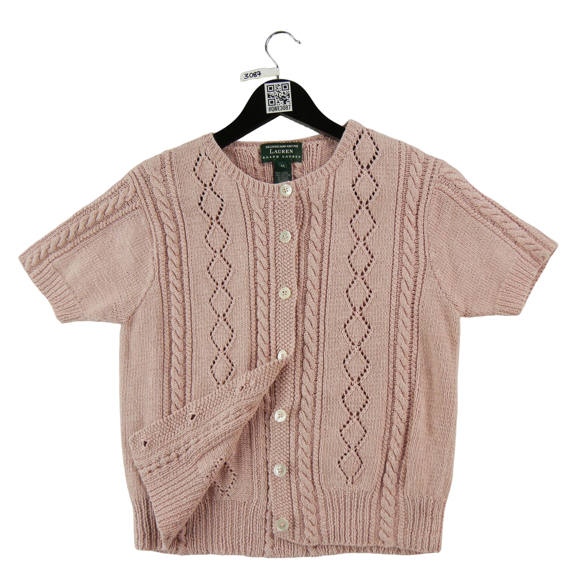 Women's Pink Linen Vest 3/5