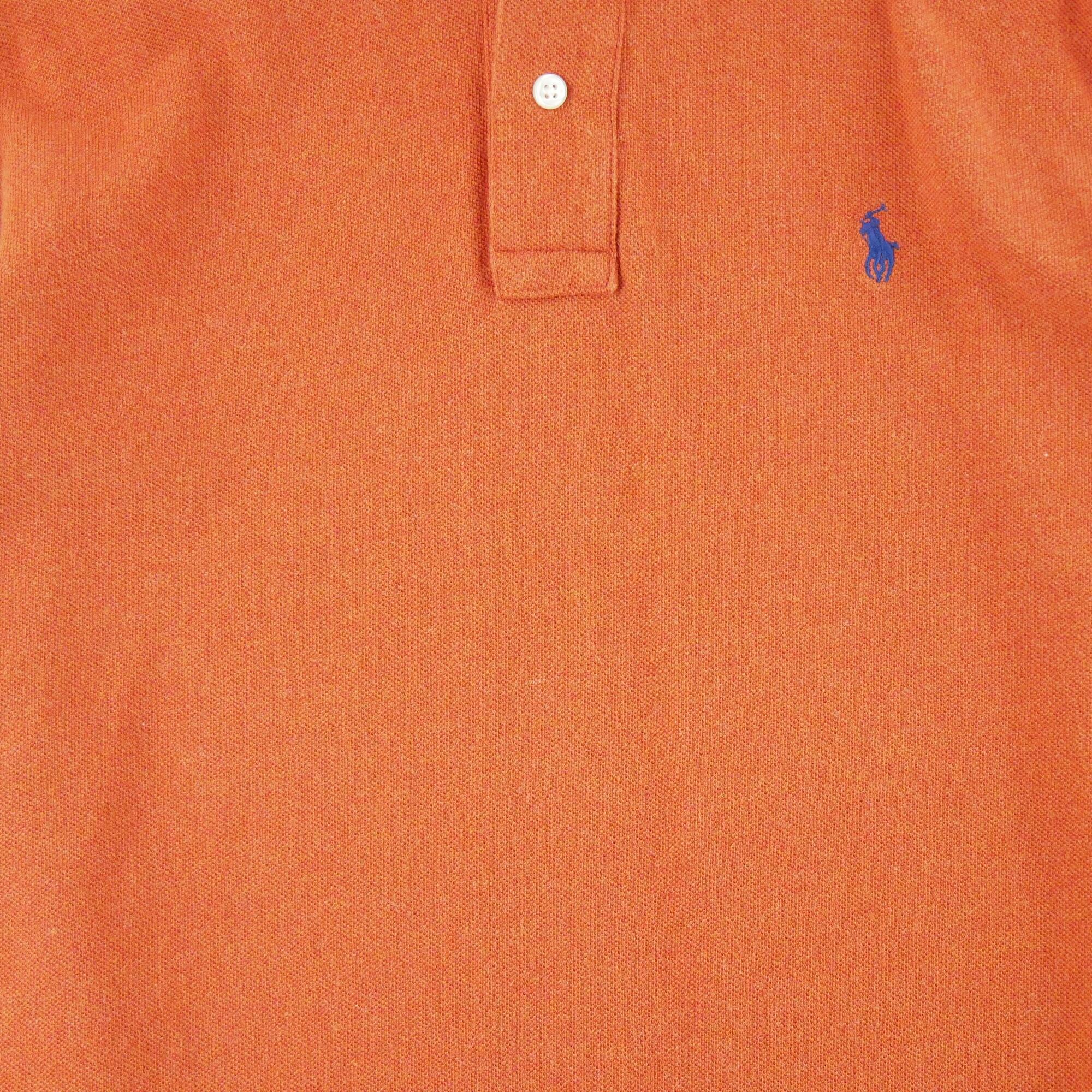 Polo arancione da uomo a maniche lunghe 3/5