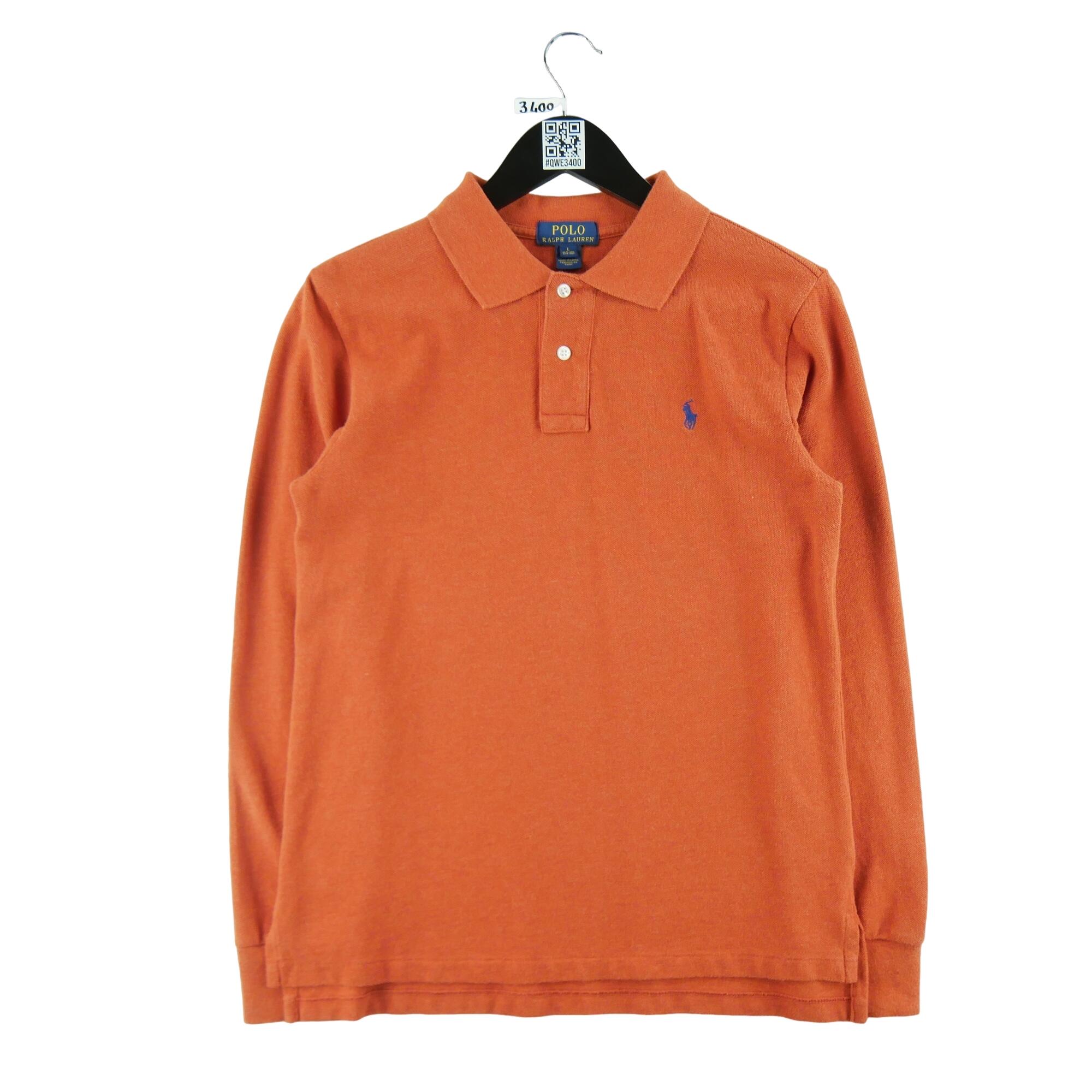 Polo arancione da uomo a maniche lunghe 1/5