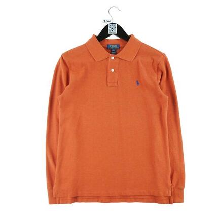 Herren Langarm Polo Orange