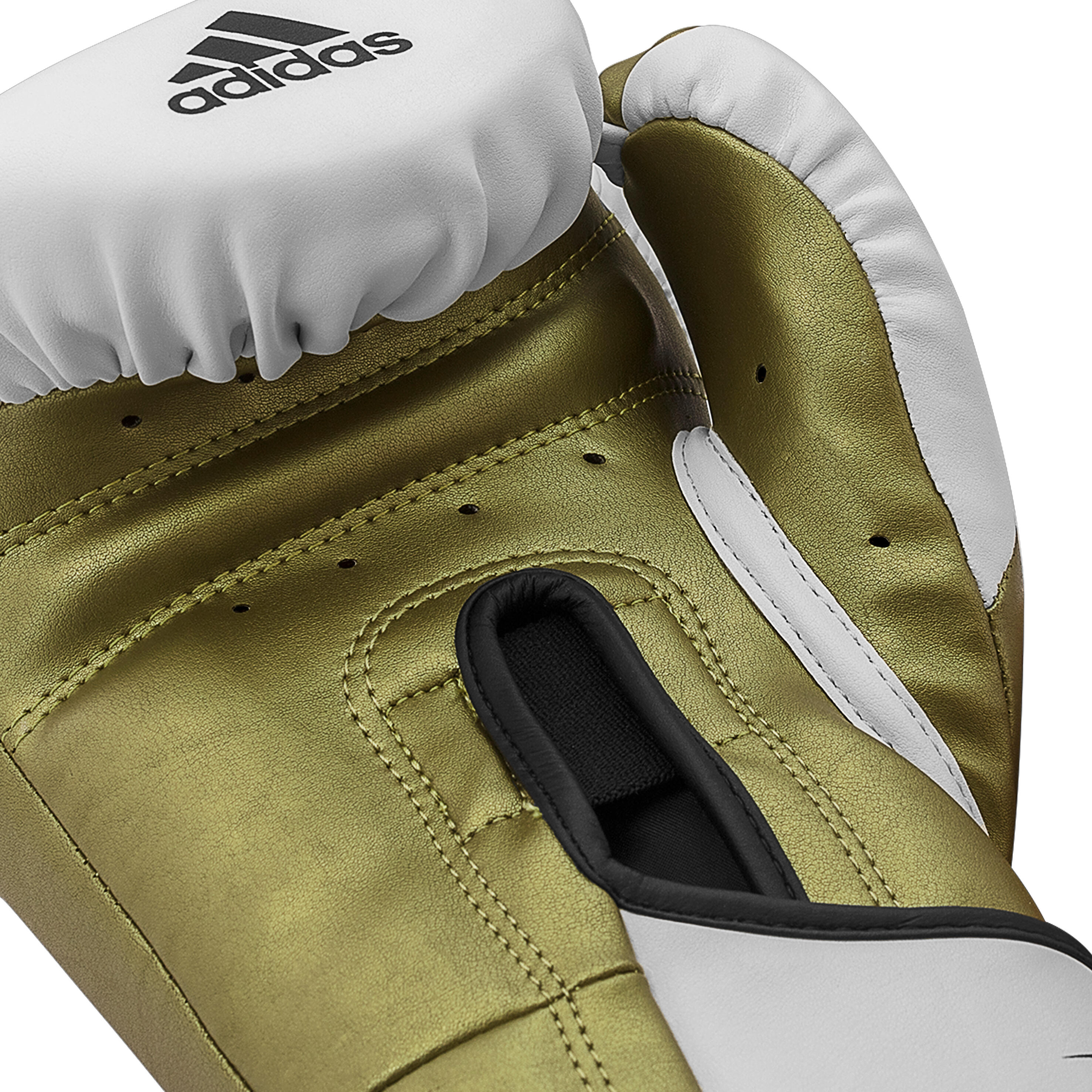 Adidas Speed Tilt 350V Boxing Glove, 12 oz, White-Gold