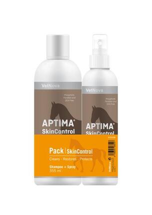 Spray et shampooing dermatologiques pour cheval à action asséchante