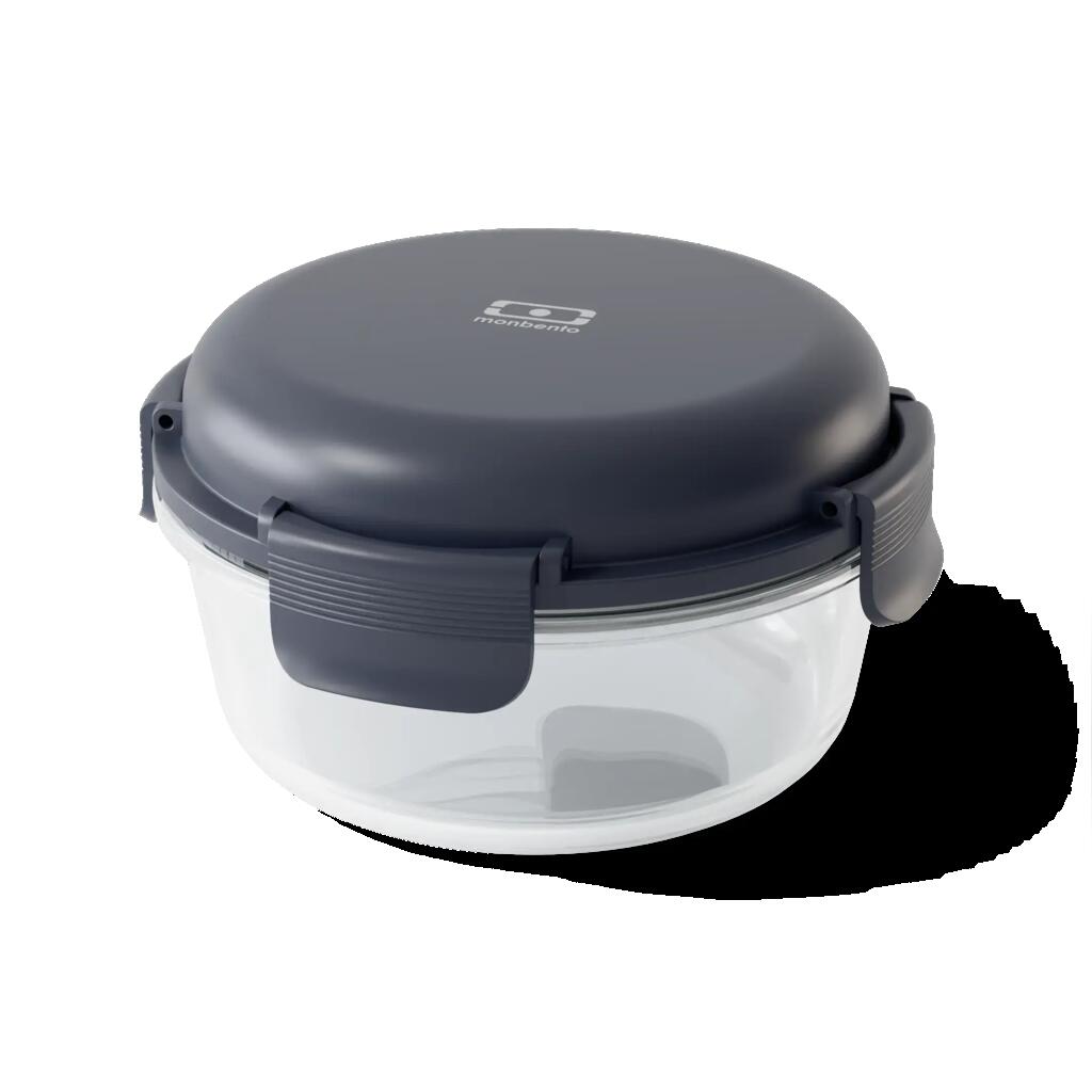 Glass salad bowl 950ml|Adult|Office, picnic|Compartment tray|Sunny