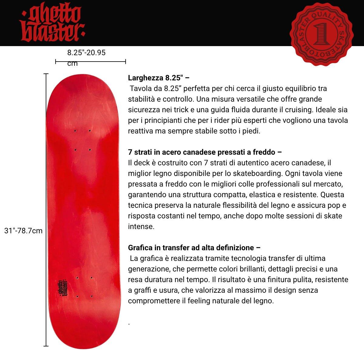Patineta Ghettoblaster Tavola Pequeño Logo Rojo 8.25"" 4/7