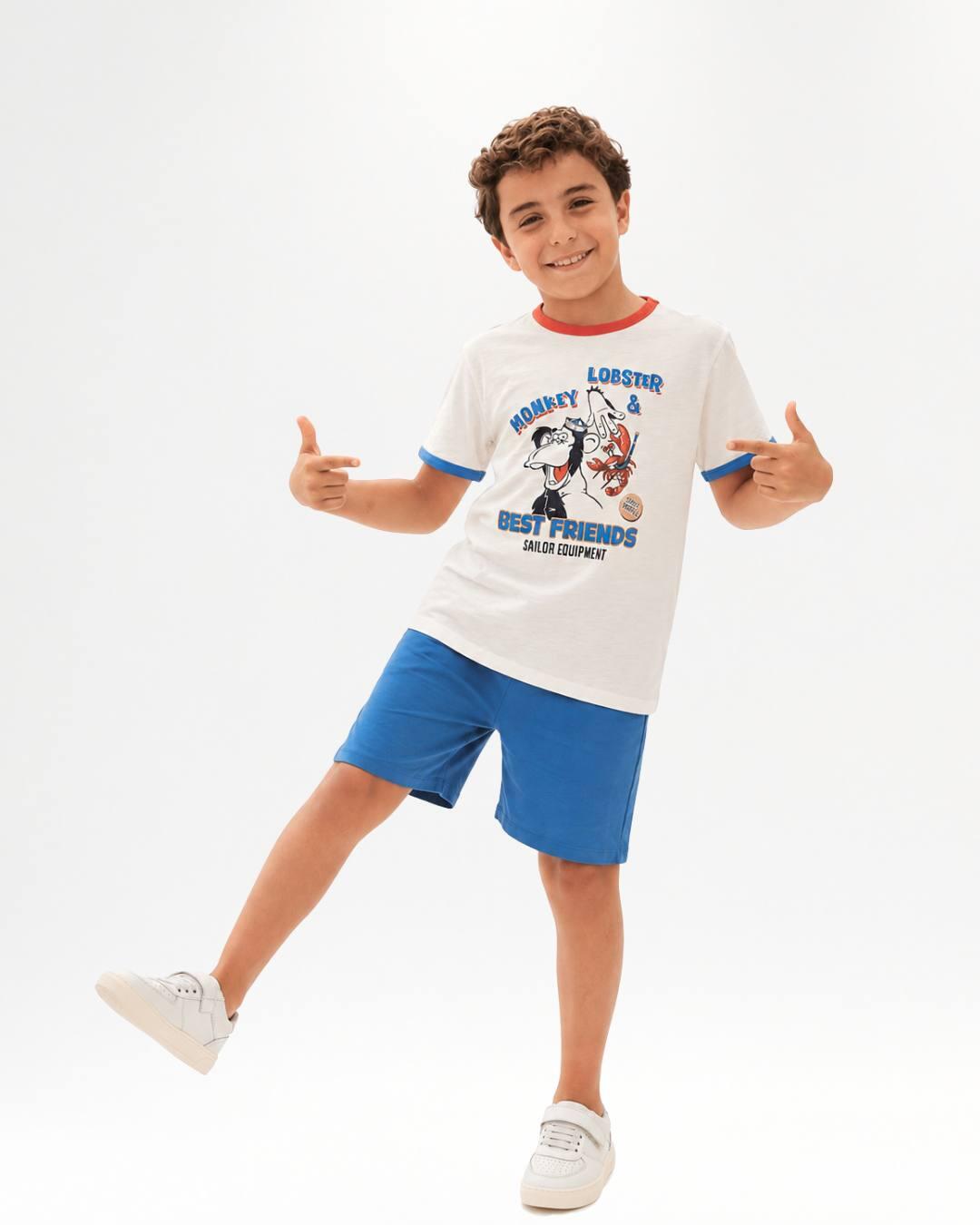 Camiseta niño cruda estampado marinero 4/5
