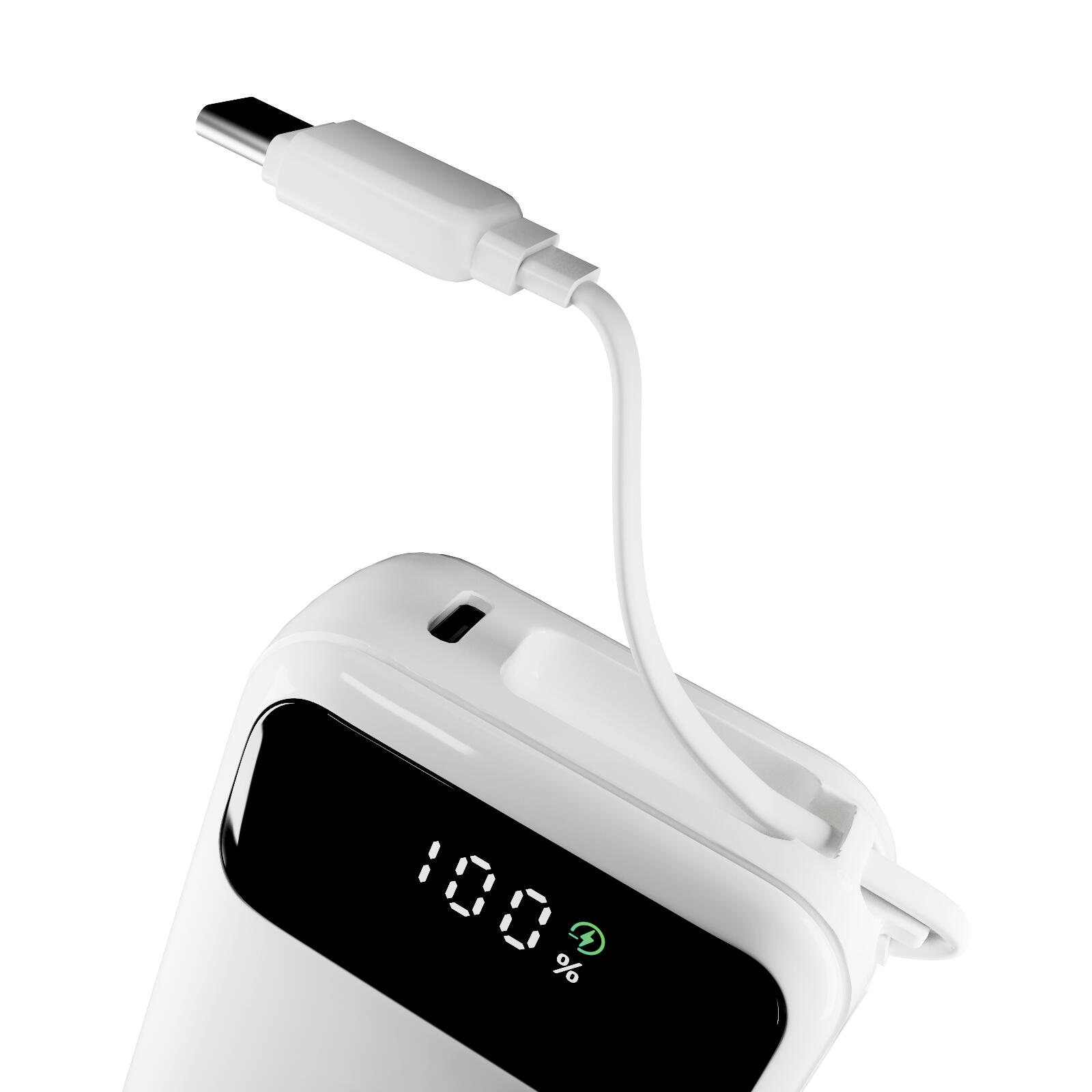 Power bank 10000 mAh 20W LCD Power Duo 10, con cavi integrati e display 3/7