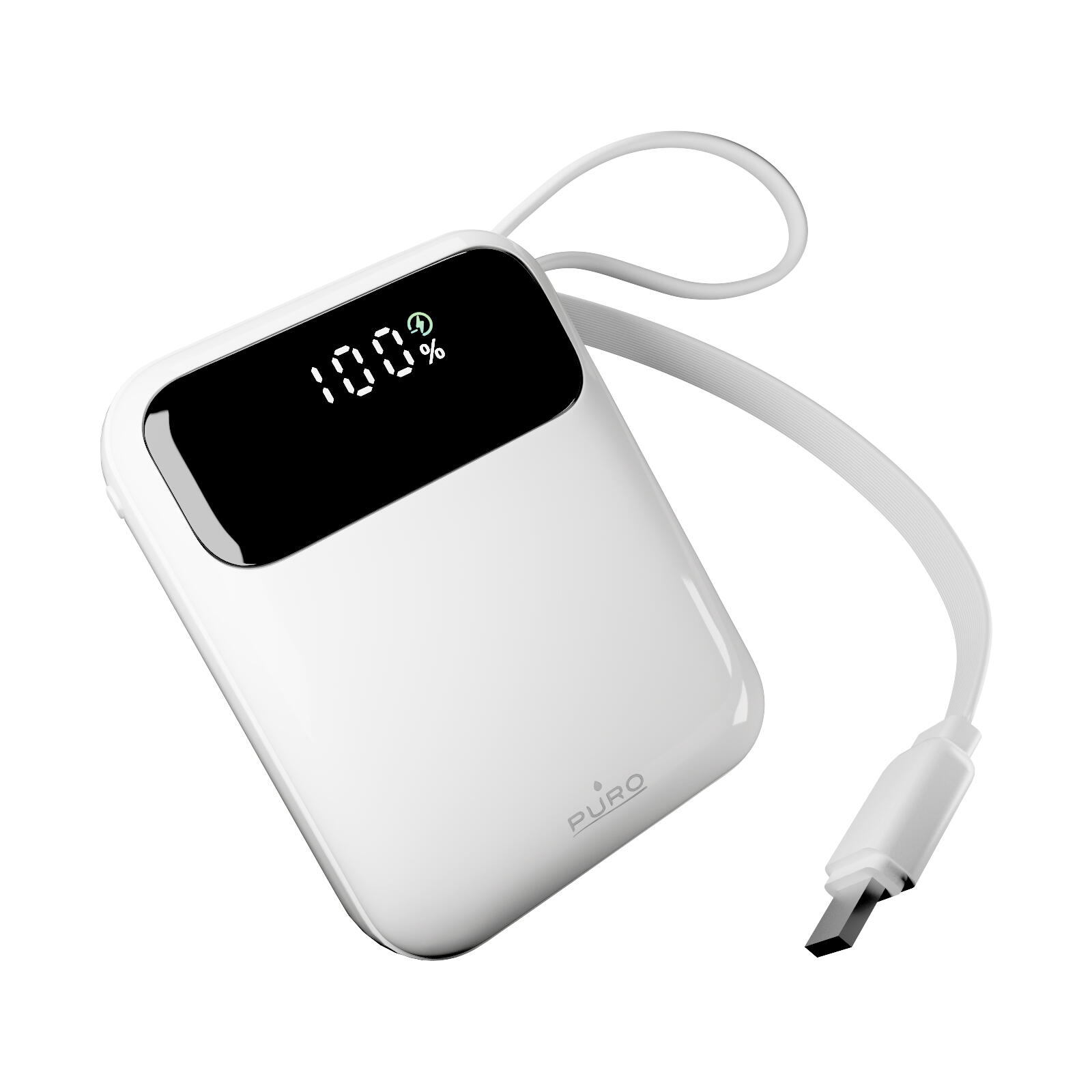Power bank 10000 mAh 20W LCD Power Duo 10, con cavi integrati e display 2/7
