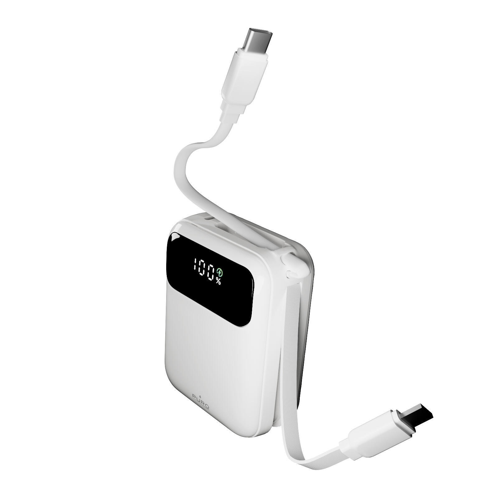 Power bank 10000 mAh 20W LCD Power Duo 10, con cavi integrati e display 7/7