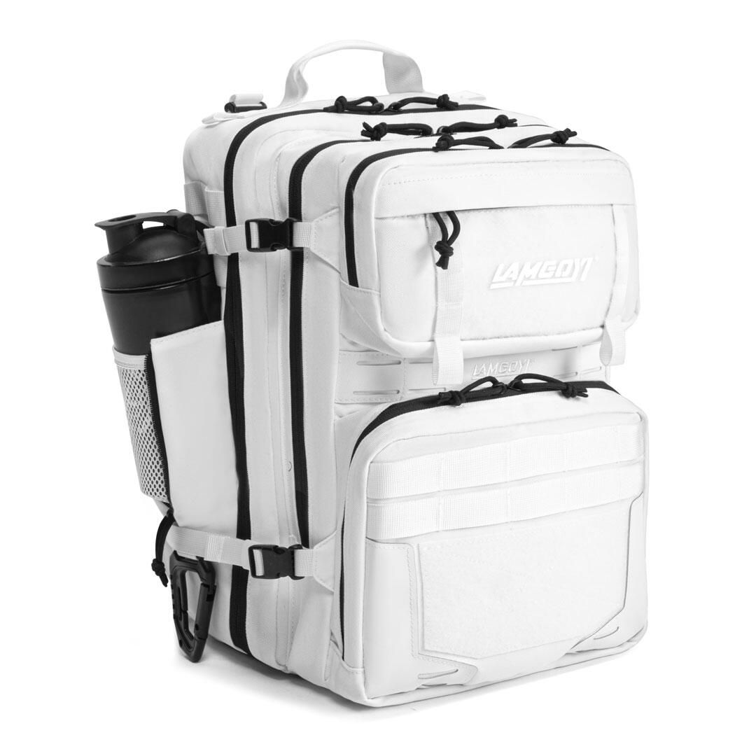 LAMGOYI TRAIN 35L GYM & HYROX Backpack for Fitness Enthusiasts – White - IRONTEC
