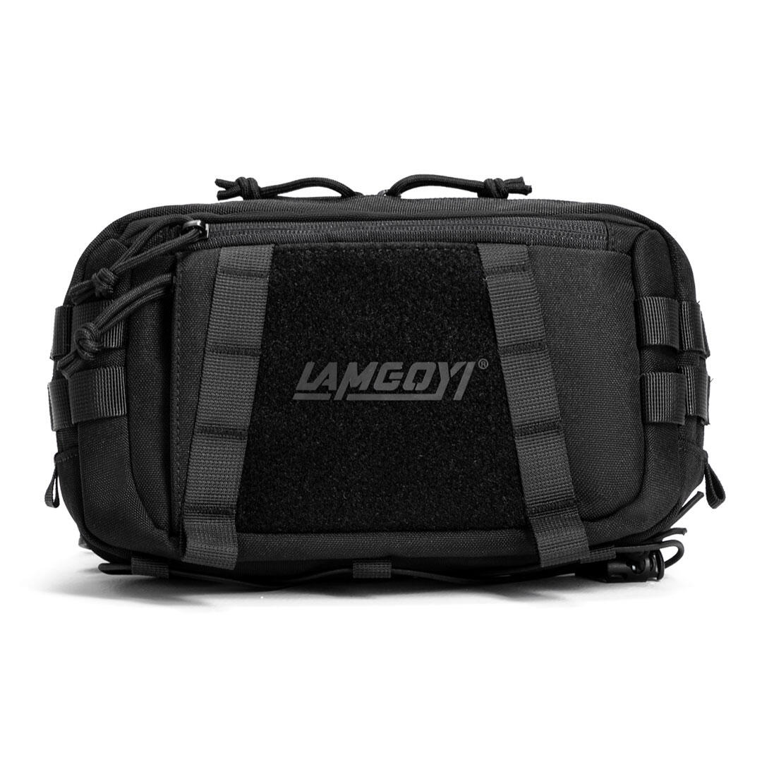 LAMGOYI FORCE GYM & HYROX Chest Crossbody Bag for Fitness Enthusiasts – Black - IRONTEC