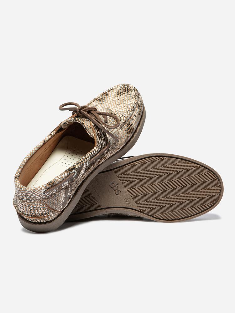 Chaussures bateau Femme PHENISE Python Beige 5/5
