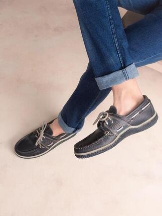 Chaussures bateau homme GLOBEK Orange / Navy