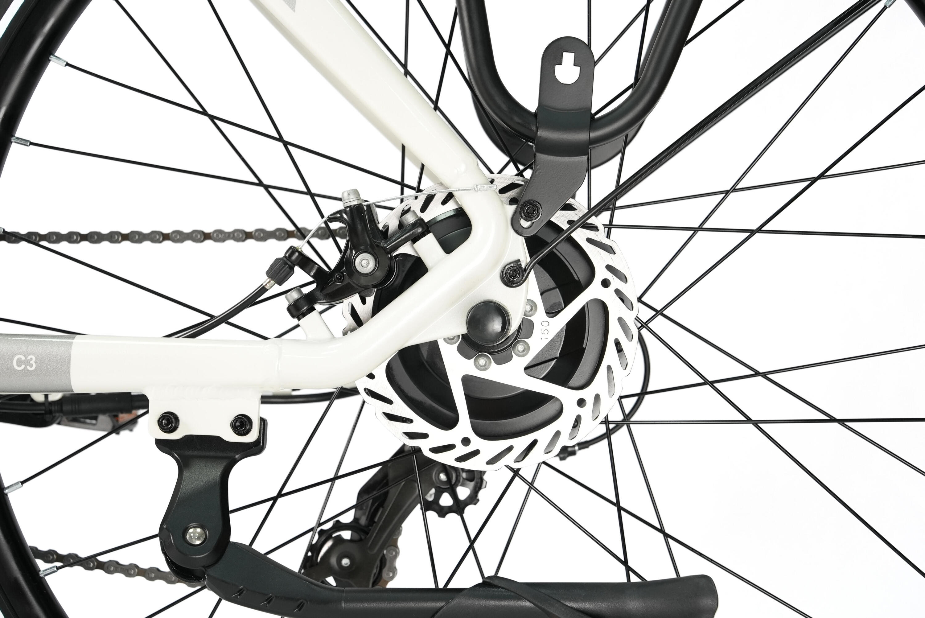 E-Bike entrada baixa C3 SE 120km bicicleta elétrica unissex branco 6/7