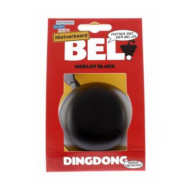 Fietsbel ding-dong van staal 80 mm zwart