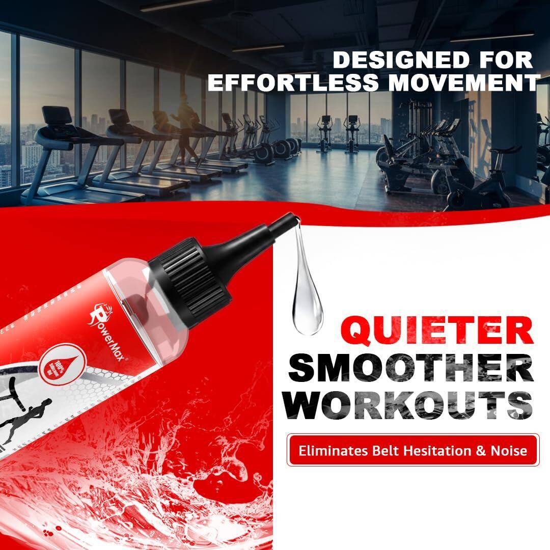PowerMax Fitness Multi-Purpose PMS-100 (100ml Silicone Oil Bottle) 100% Pure Silicone Treadmill Belt Lubricant, Full Belt Width Lubrication, No Odor & No Propellants, Nozzle Cap for Easy Application -  3