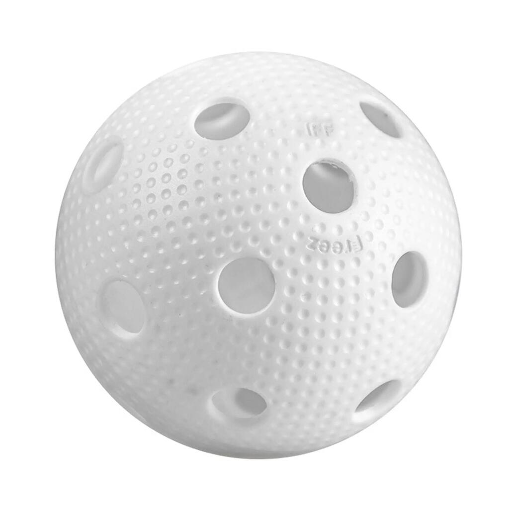 Florbalová loptička FREEZ BALL OFFICIAL - certifikácia IFF biela