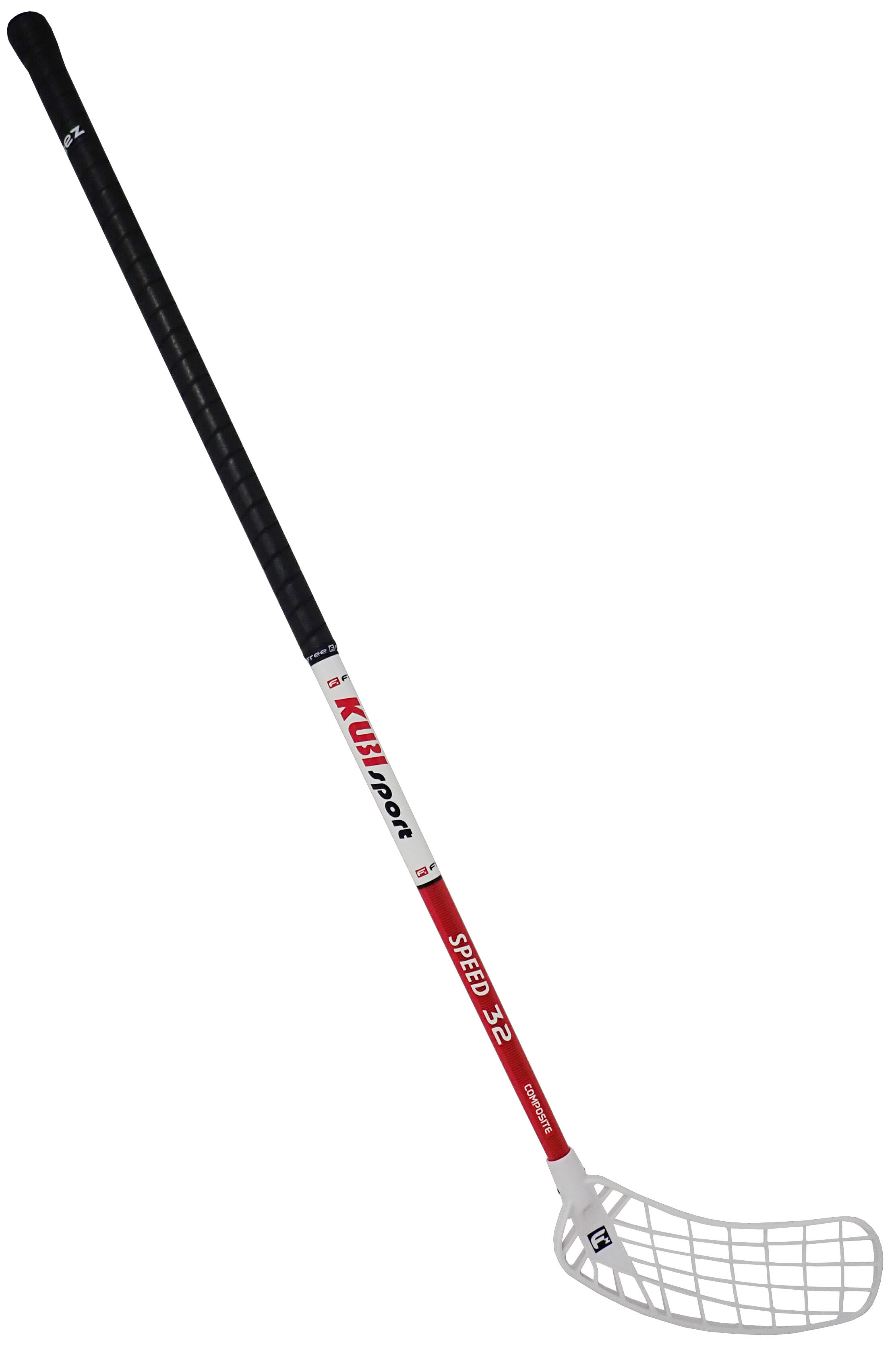 Kij do unihokeja FREEZ SPEED 32 biało-czerwony 100 cm okrągły MB lewy 2/5
