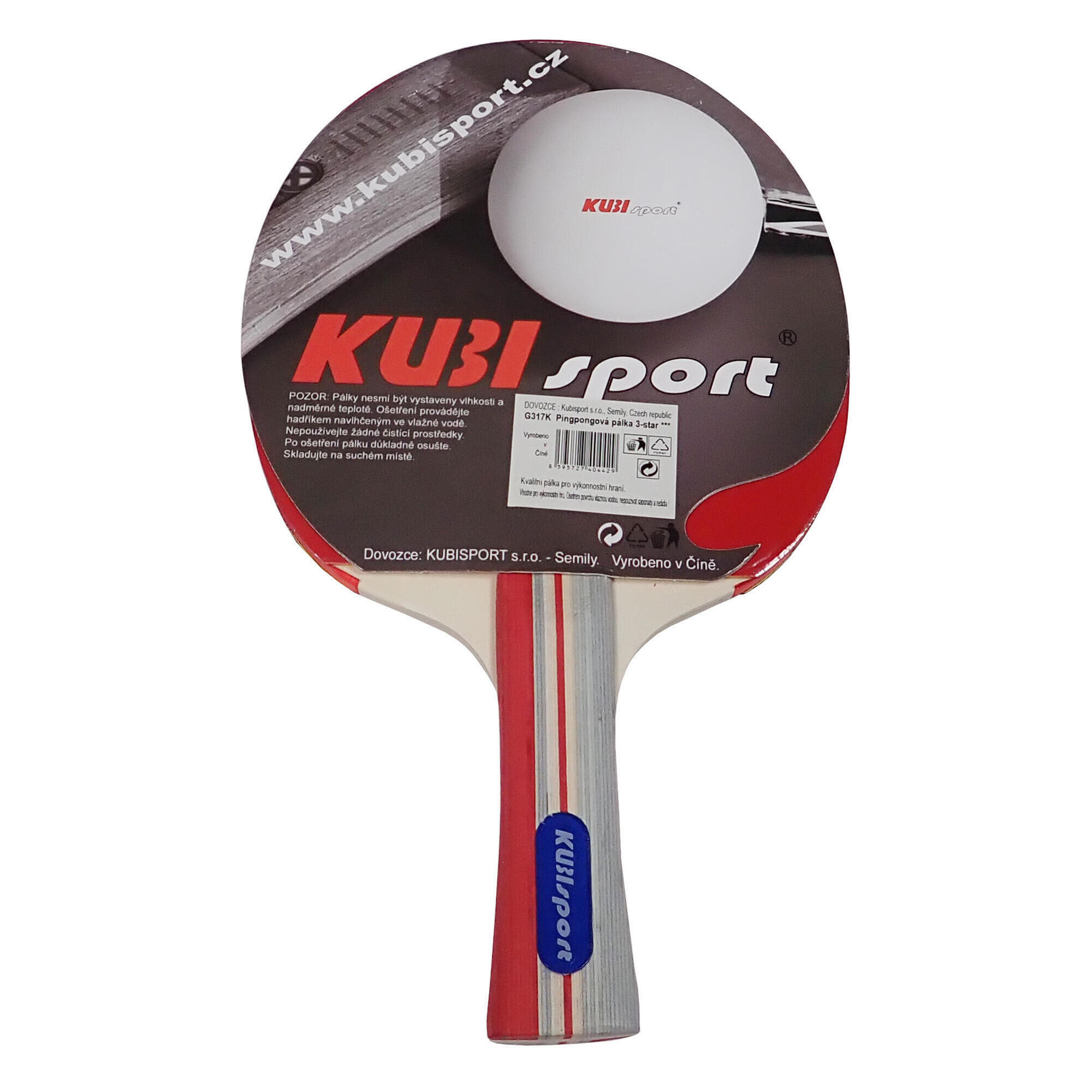KUBISPORT Pálka na stolní tenis 3-star G317K