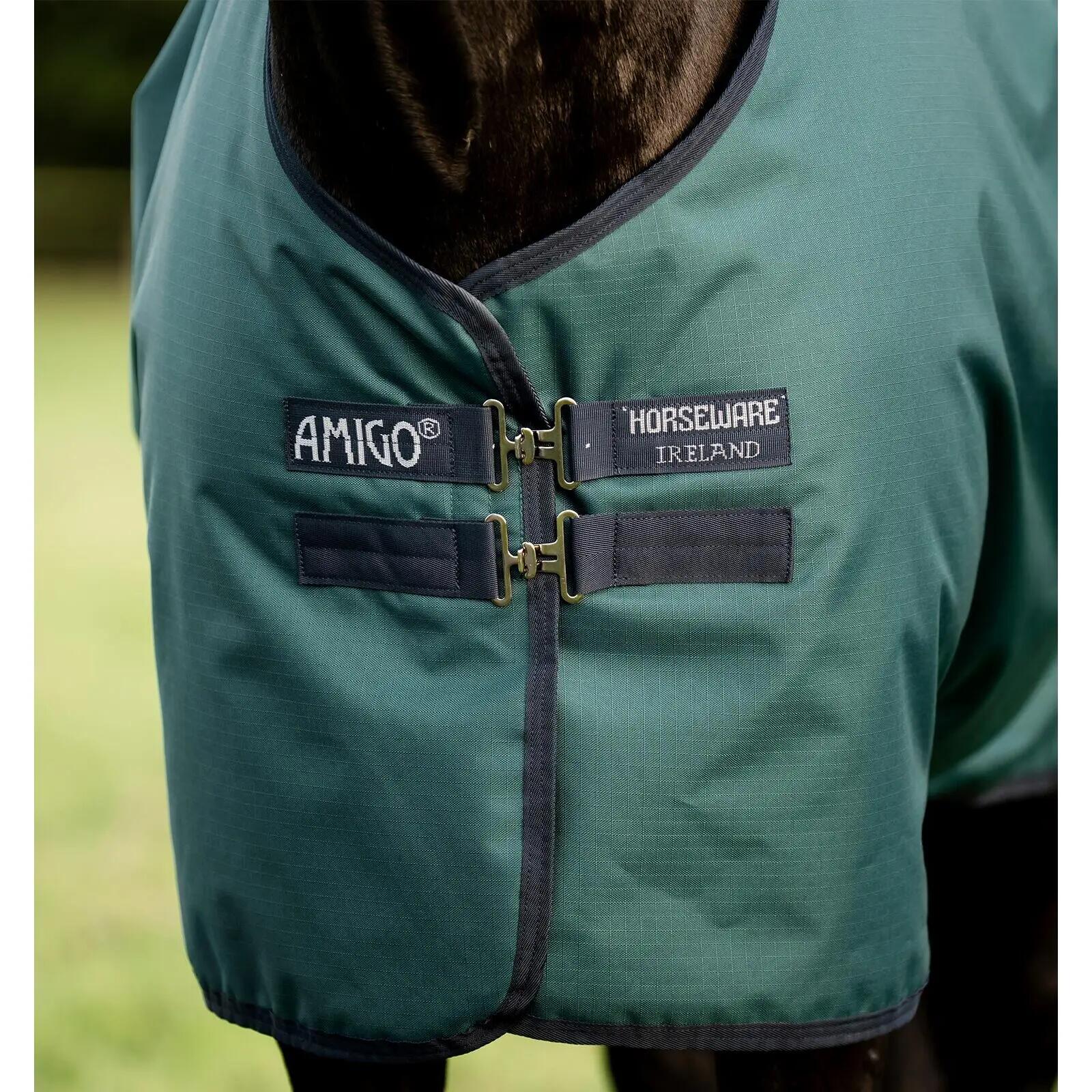 Manta de pónei para exterior com cobertura para o pescoço Horseware Amigo Ripsto 2/7