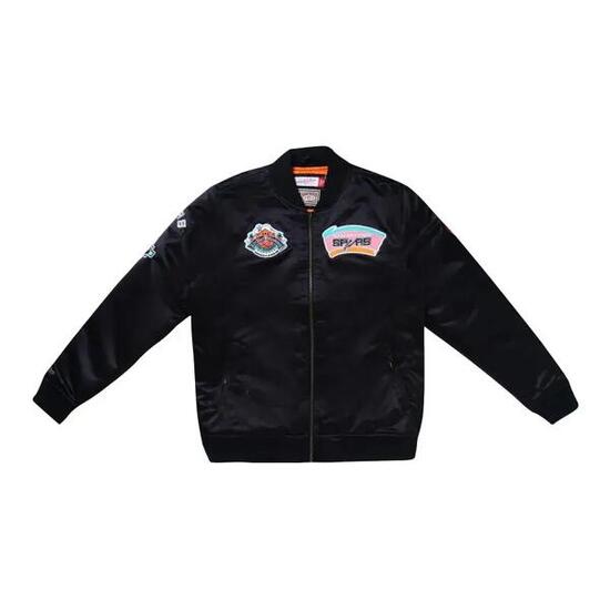 Blouson NBA San Antonio Spurs Mitchell & Ness Flight Satin noir