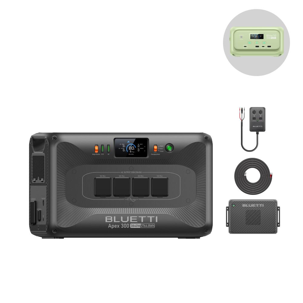 BLUETTI Power Station APEX 300+Charger 2+Dual DC 2764.8Wh Scalable Energy for RV