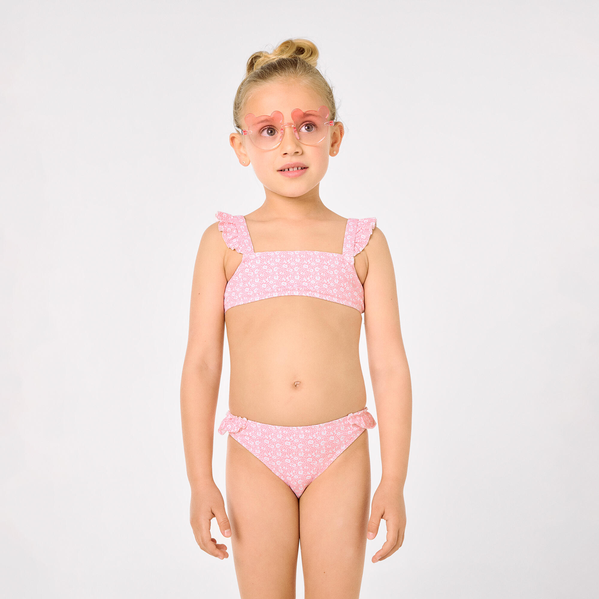 Culetín niña detalle volantes estampado leopardo rosa 3/6