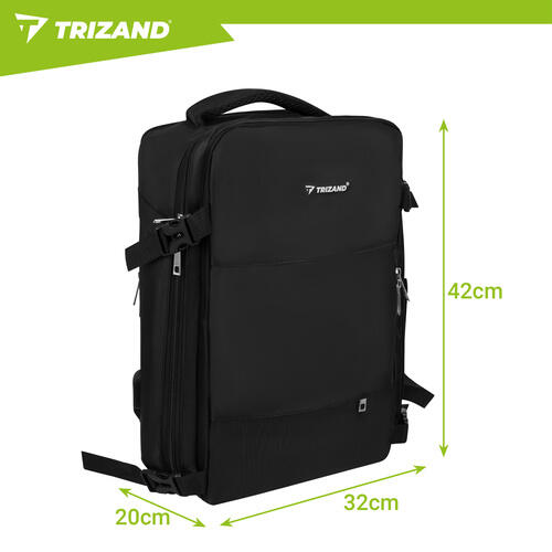 Rucsac calatorie bagaj mana avion, compartiment incaltaminte, USB, fixare troler