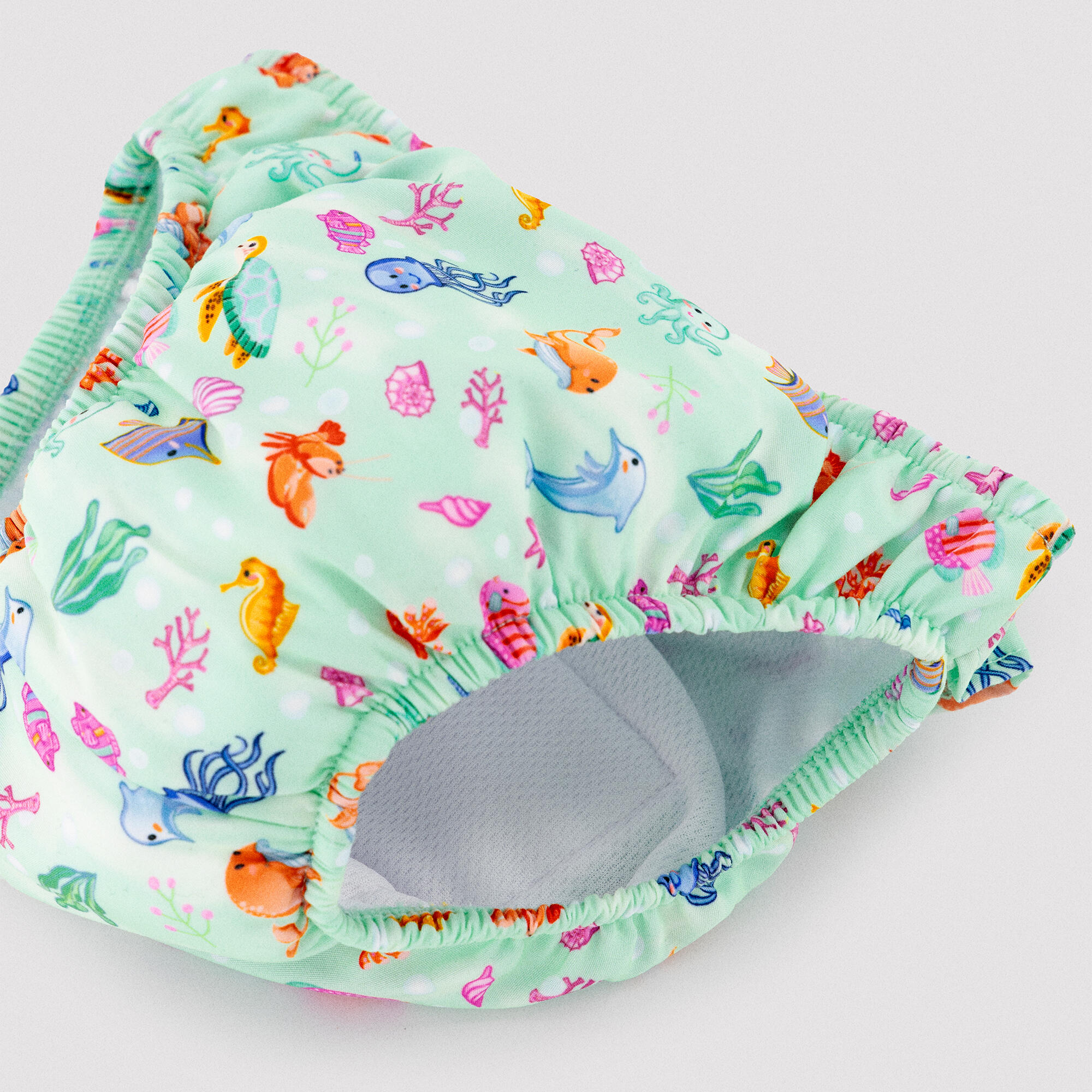 Fralda anti-vazamento para bebês com estampa de animais marinhos 2/3