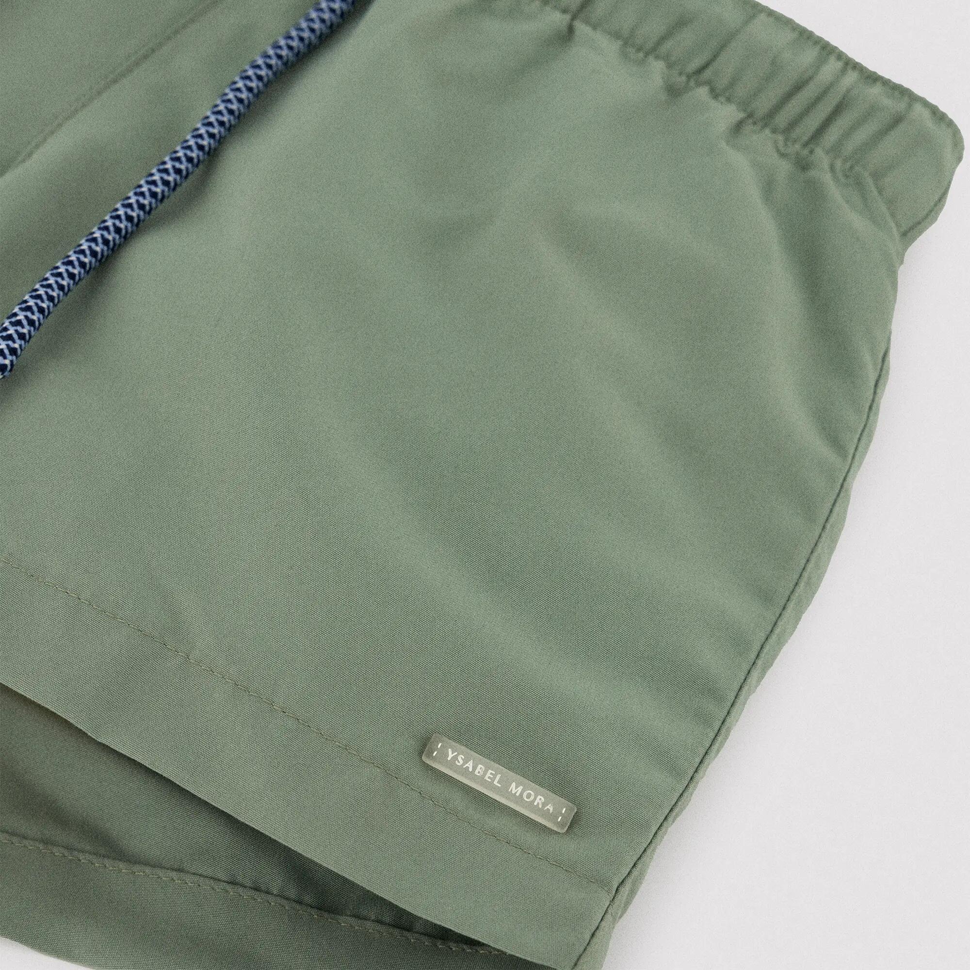Maillot de bain vert uni pour garçon 2/3