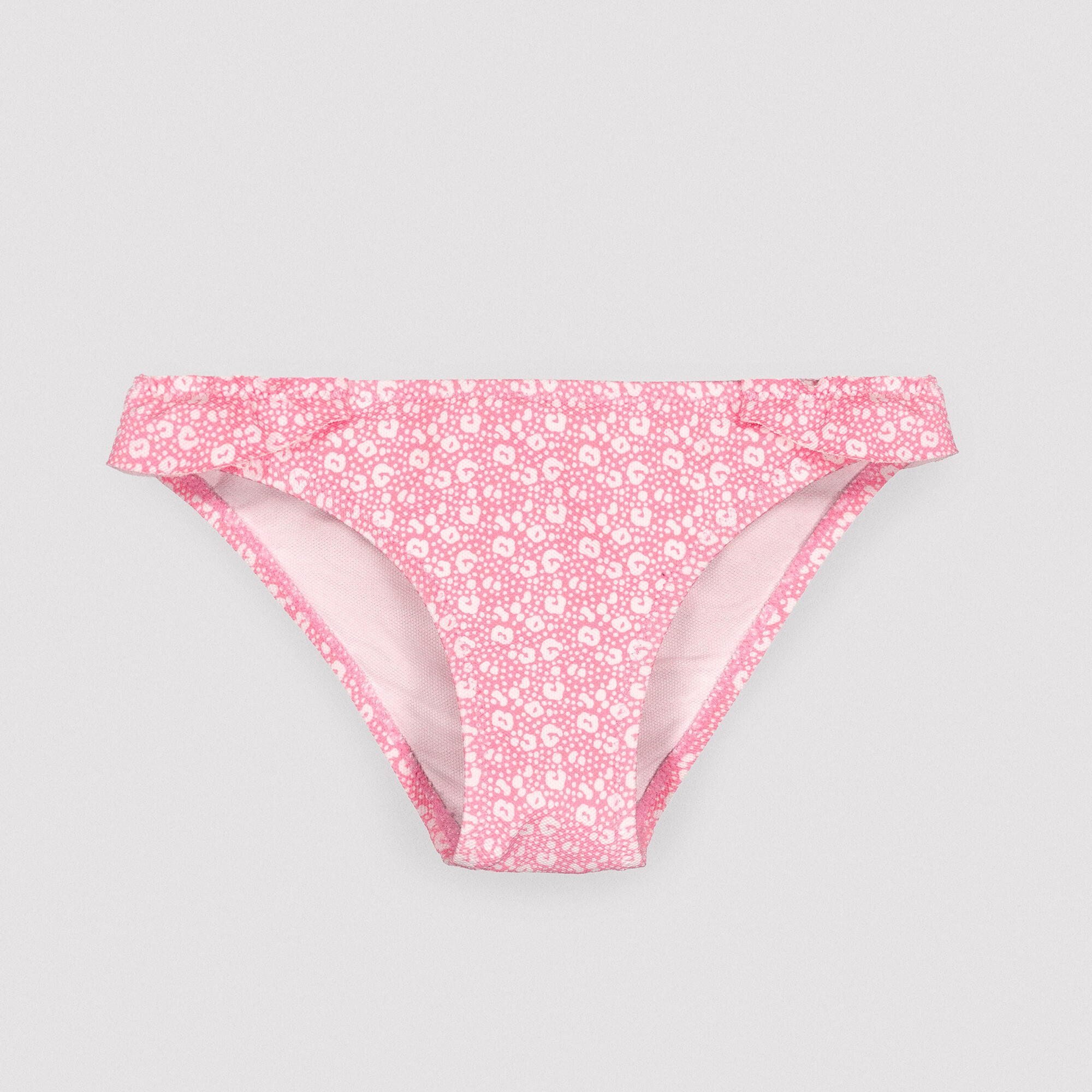 Culetín niña detalle volantes estampado leopardo rosa 1/6