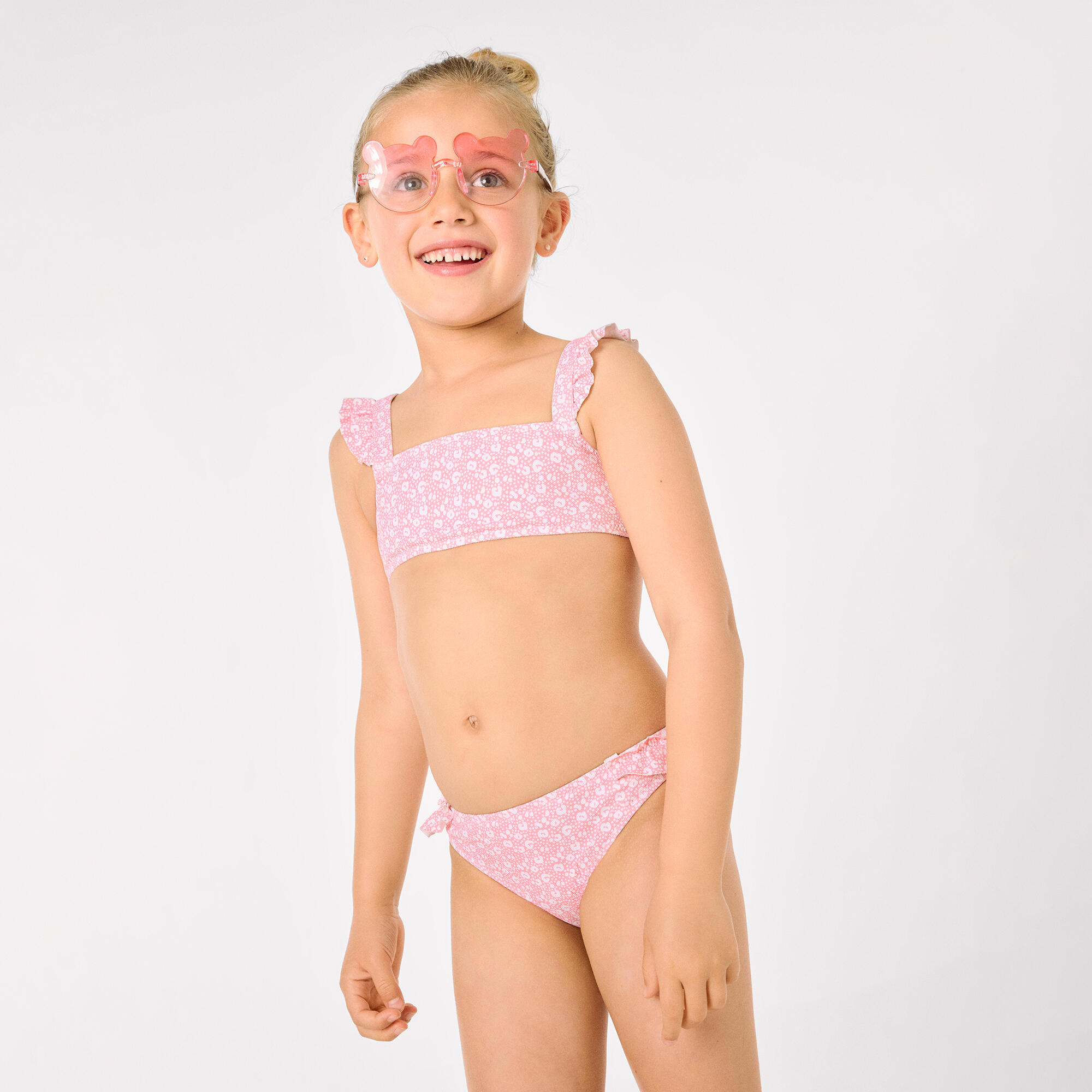 Culetín niña detalle volantes estampado leopardo rosa 6/6