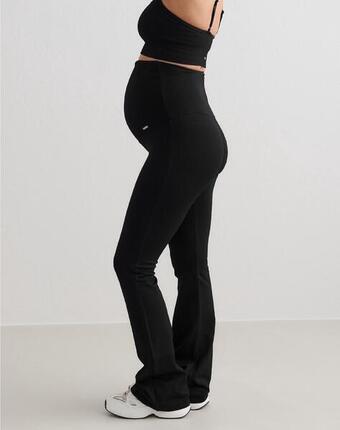Femme Legging Côtelé Sans Coutures Grossesse Noir