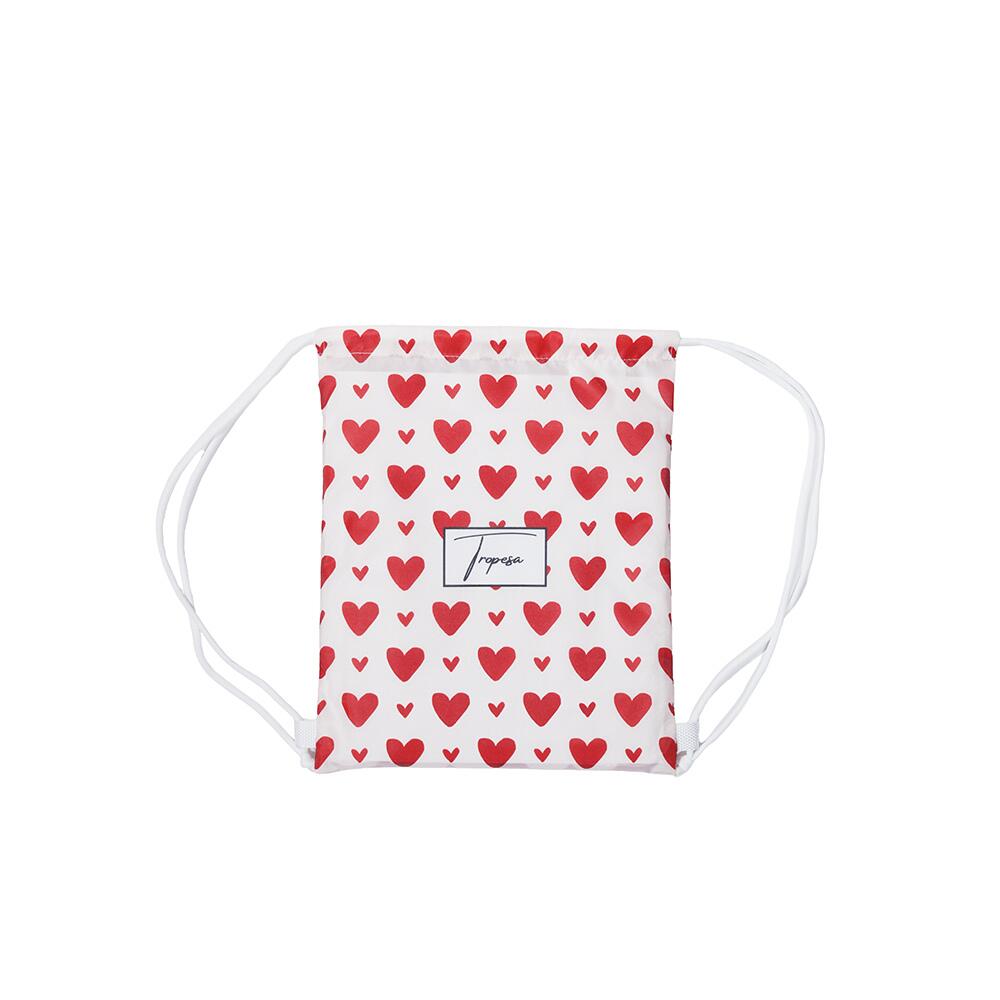 Poncho de Bain enfant 8-12 ans blanc motifs cœurs rouges 3/6