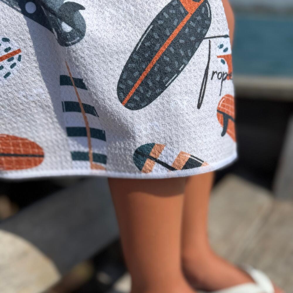Poncho de Bain enfant 8-12 ans  motifs planches de surf 5/5