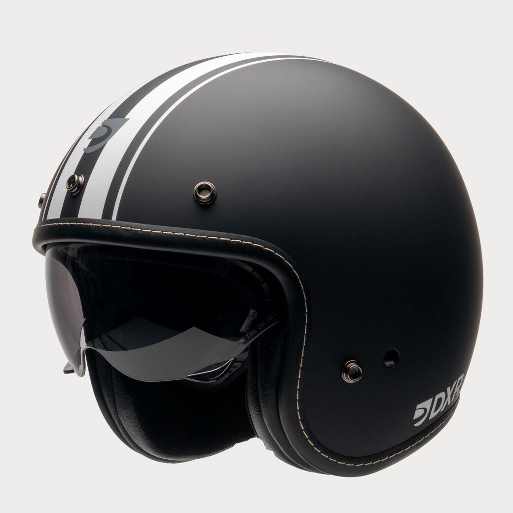 MOTOBLOUZ Casque JET ELEMENT STRIPE Black pour Scooter Vélo Trottinette 5/7