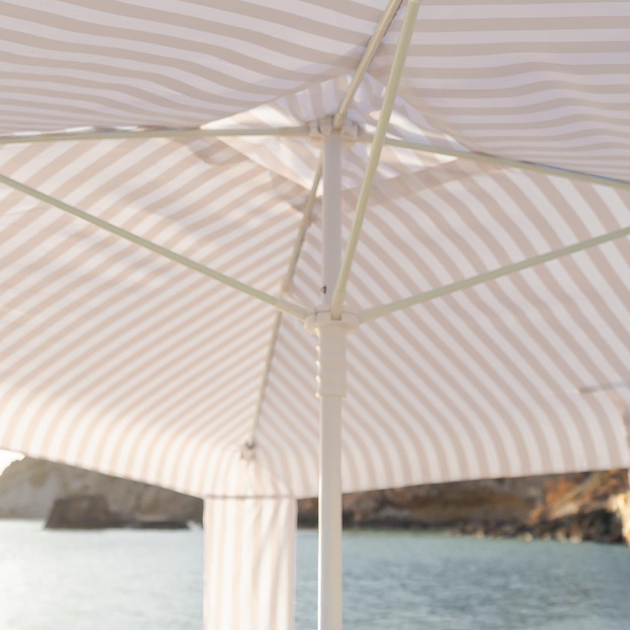 Flamingueo cenador playa jardín poliéster aluminio upf50+ beige 3/7