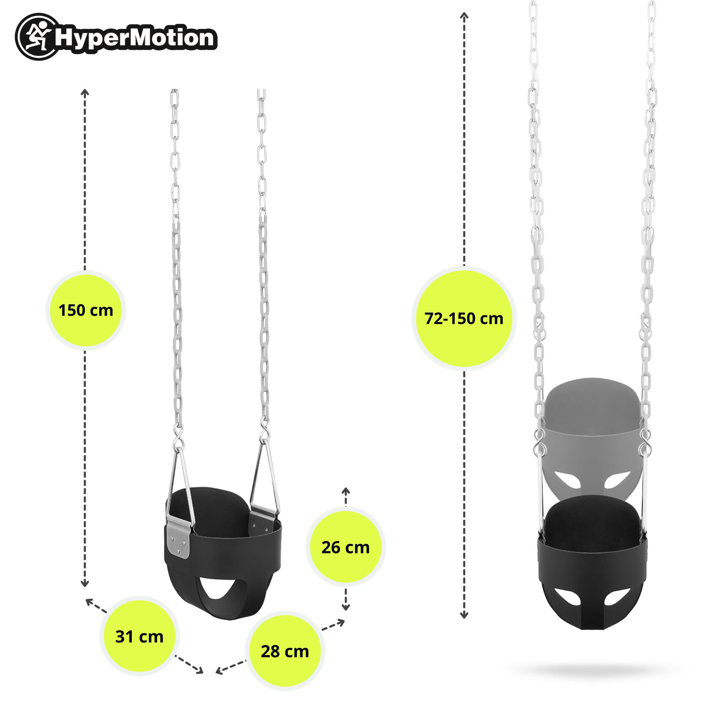 Balançoire à Chaîne Aire de Jeux Siège Baquet Dossier Haut Enfants Max 22kg 4/7