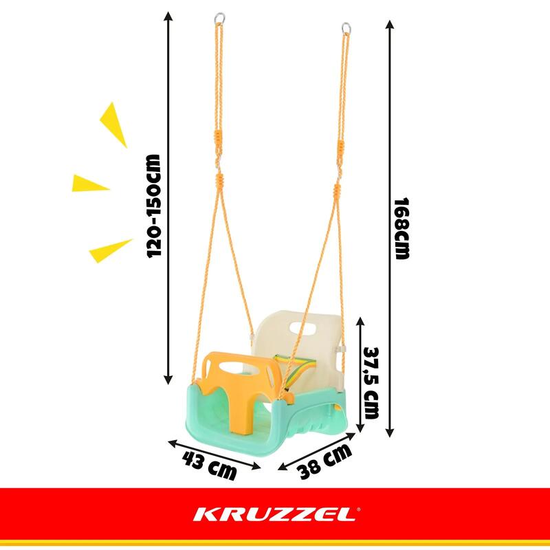 Leagan copii 3 in 1, spatar si bara siguranta detasabile,120-150 cm, max. 30 kg