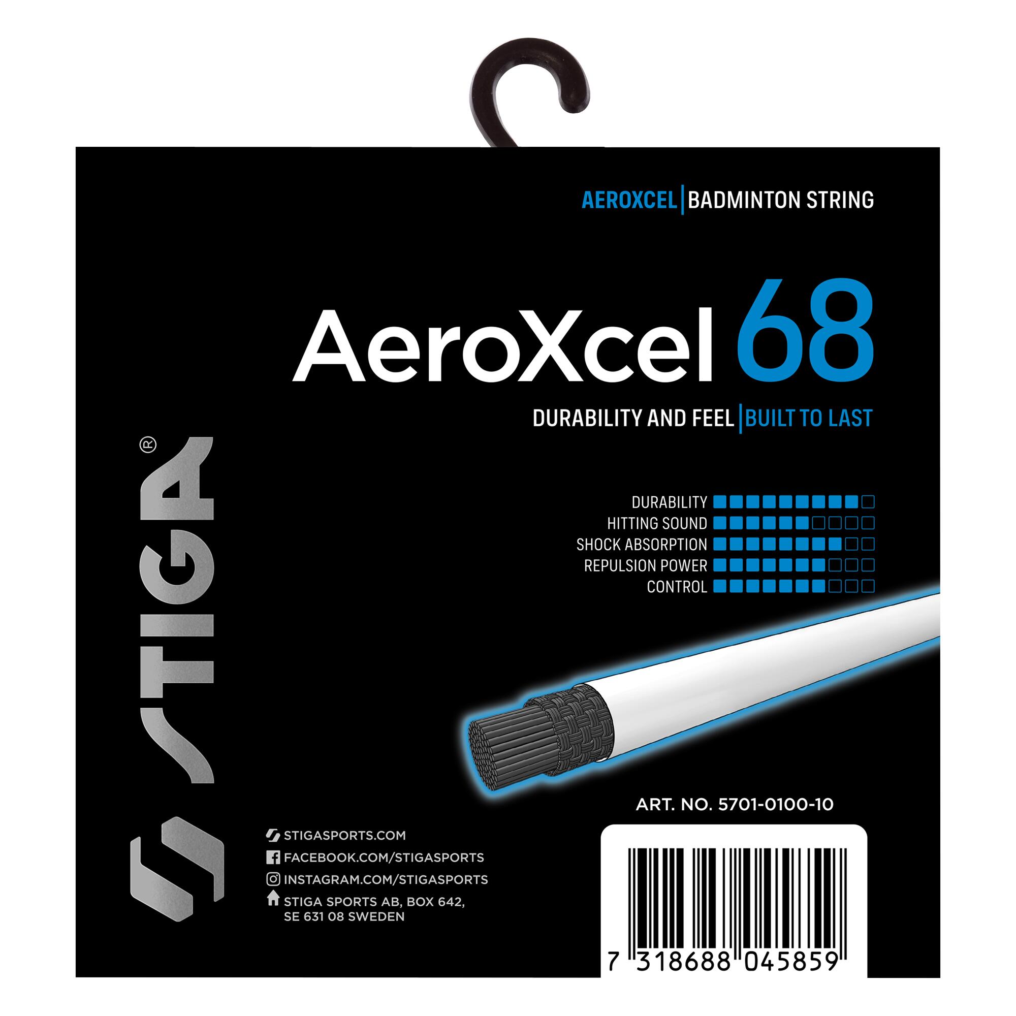 STIGA Cuerdas de Badminton AeroXcel 68 200M Reel White 3/3