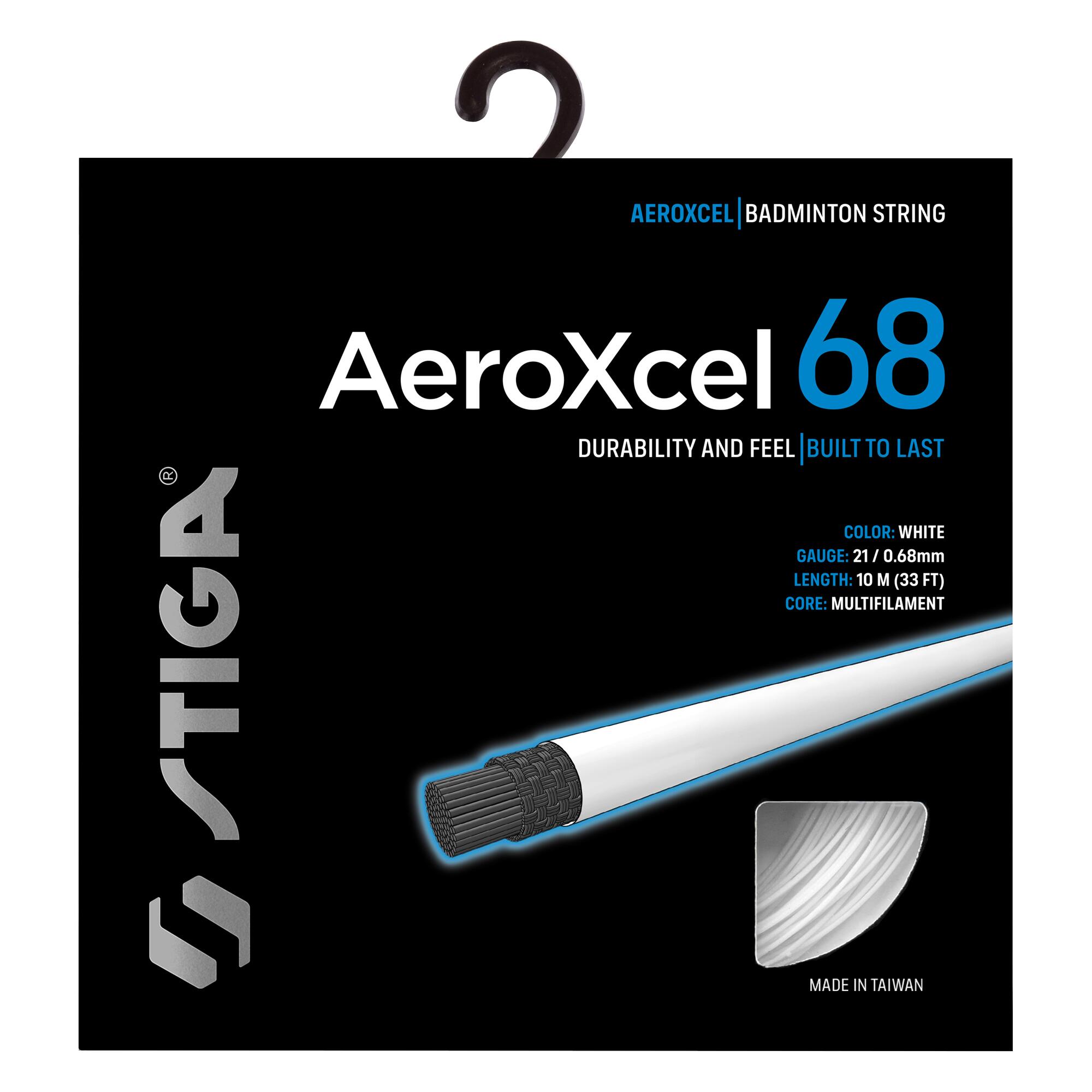 STIGA Cuerdas de Badminton AeroXcel 68 200M Reel White 2/3