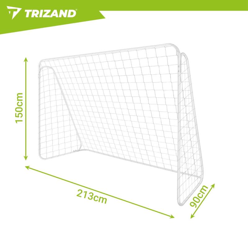 Poarta fotbal XXL, cadru metalic, plasa inclusa, ancore fixare, 213x150x90 cm