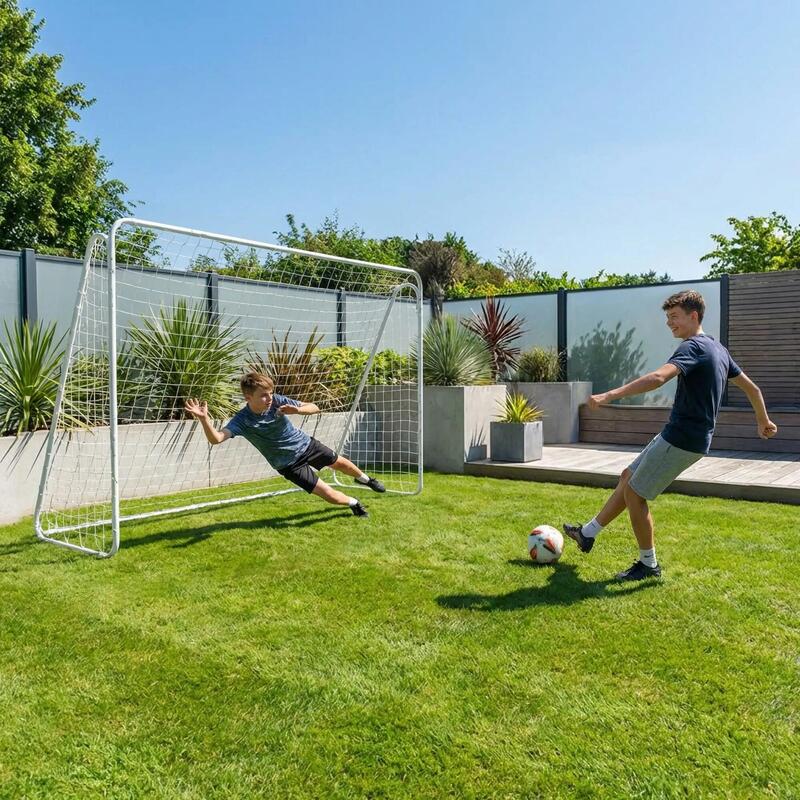 Poarta fotbal XXL, cadru metalic, plasa inclusa, ancore fixare, 213x150x90 cm