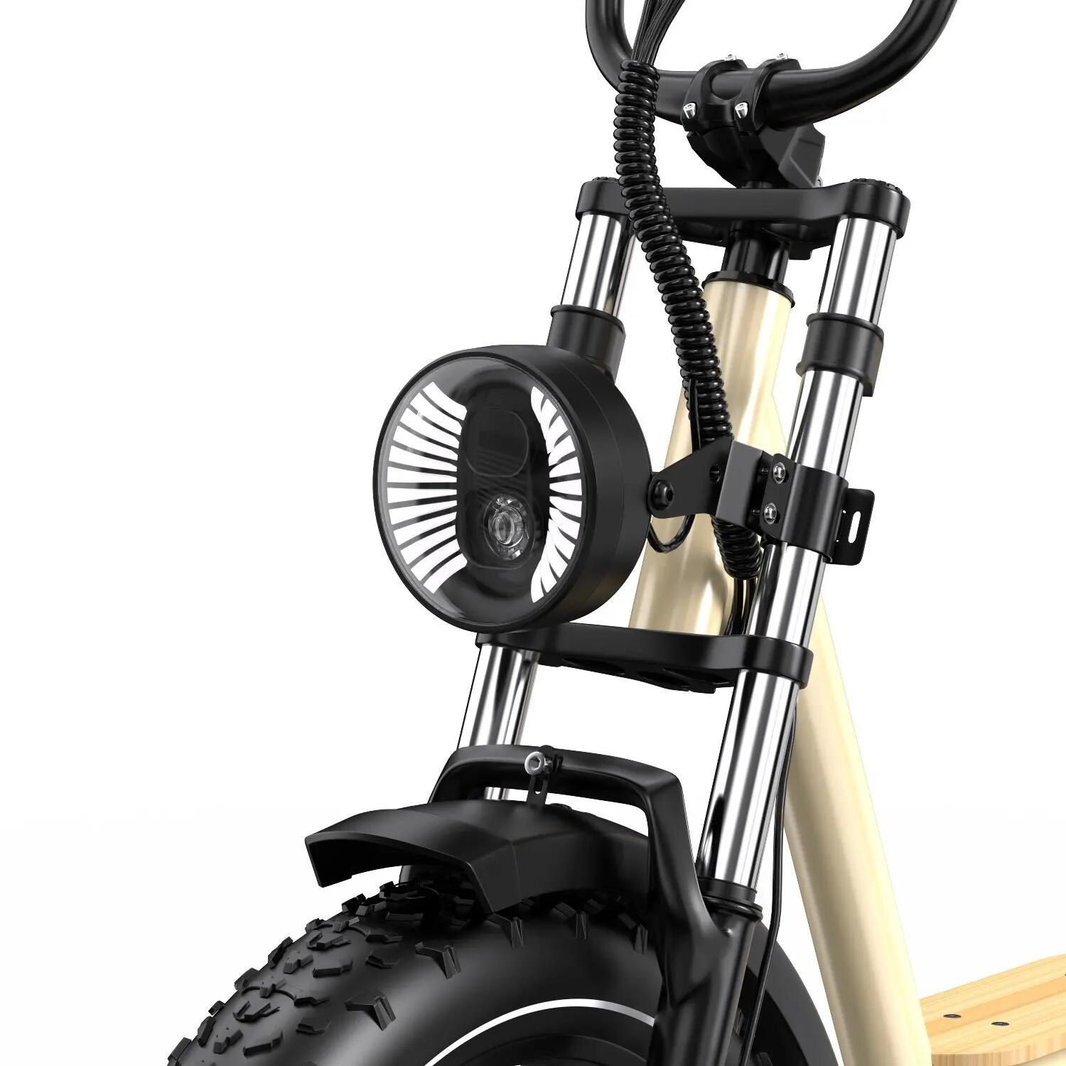 W77 rower elektryczny 20" grube opony, 250W 48V 18Ah, pełne zawieszenie z APP 5/7