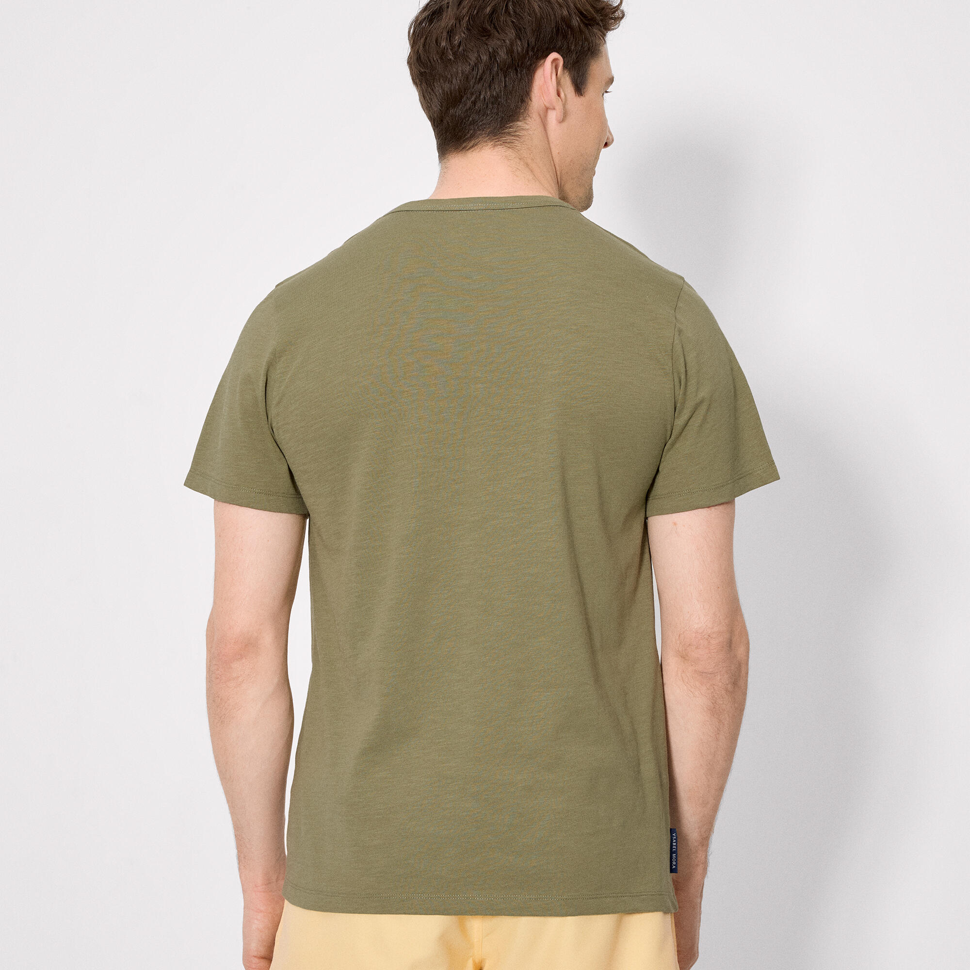 T-shirt basique à manches courtes et col henley vert 2/3