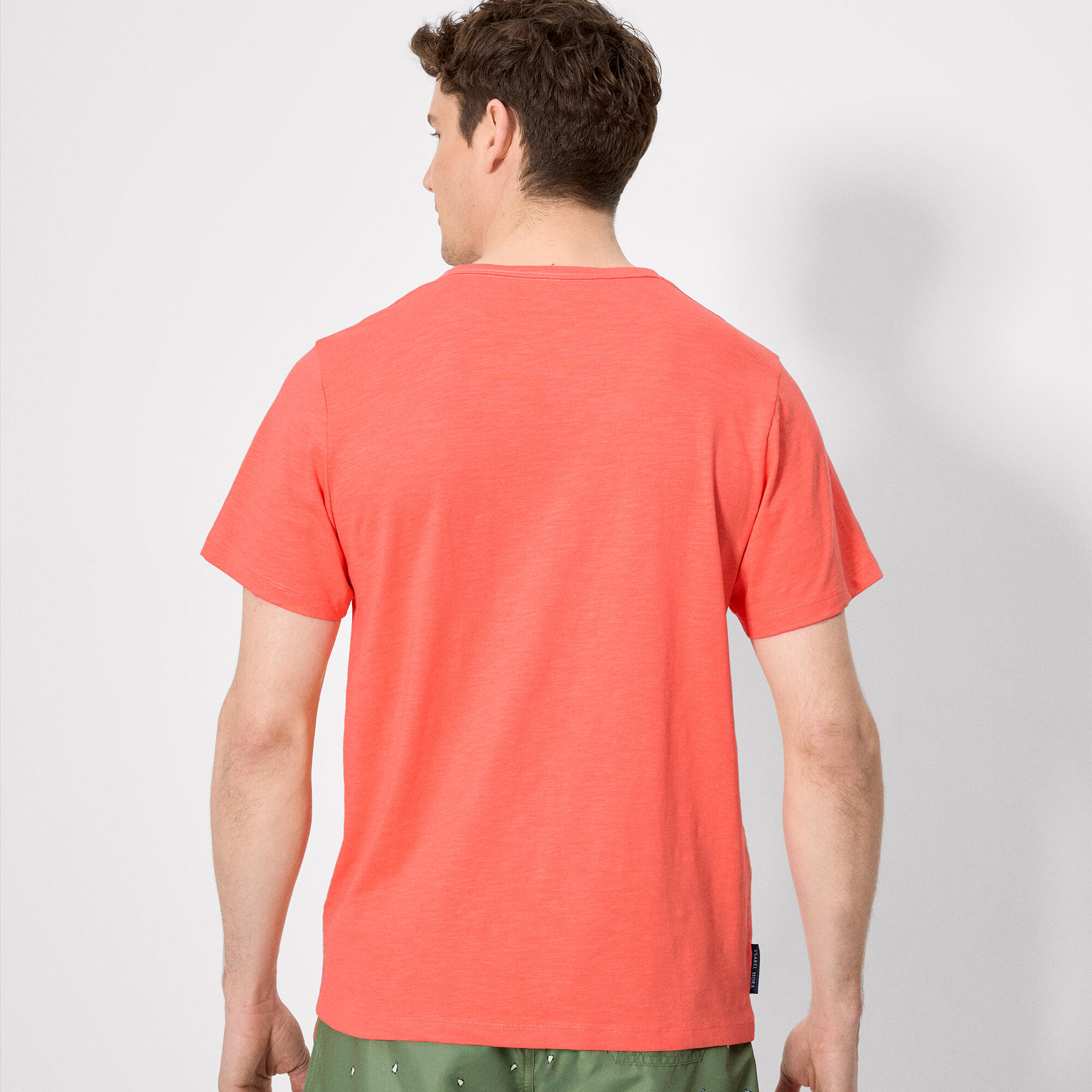 T-shirt basique à manches courtes et col rond corail 2/3