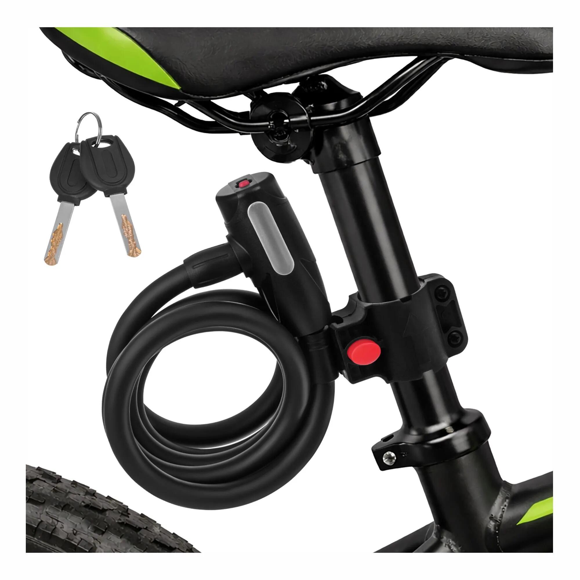 Antifurt bicicleta cu cheie, 150 cm, grosime 12 mm, PVC, rezistent UV si IPX5