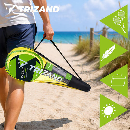 Set badminton, 2 rachete 66.5 cm, 6 fluturasi, husa transport