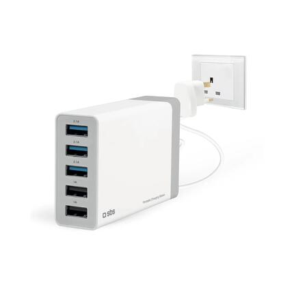 Station de charge UK avec 5 ports USB‑A dont 3 rapides