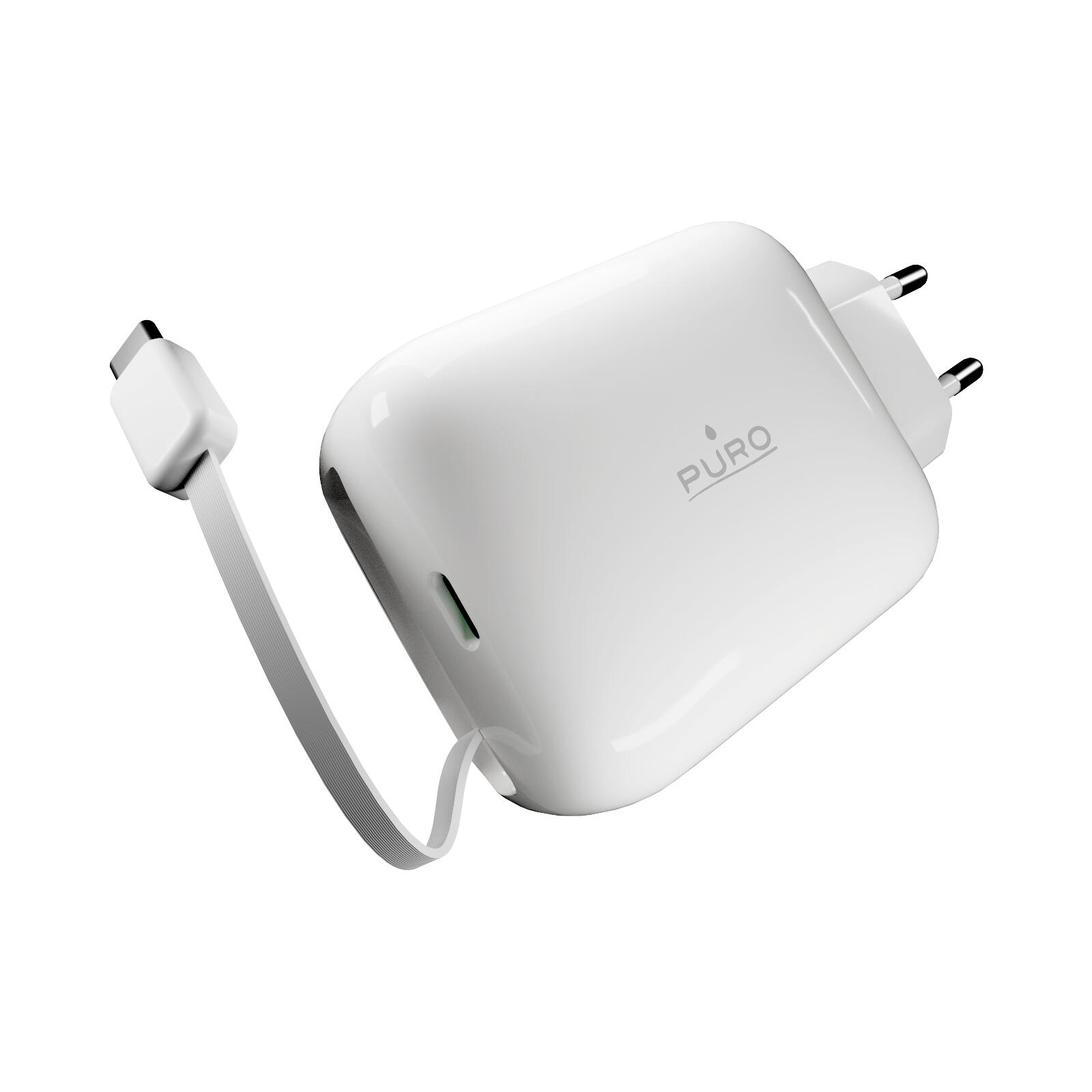 Caricatore GaN 65W con cavo USB‑C retrattile 3/7