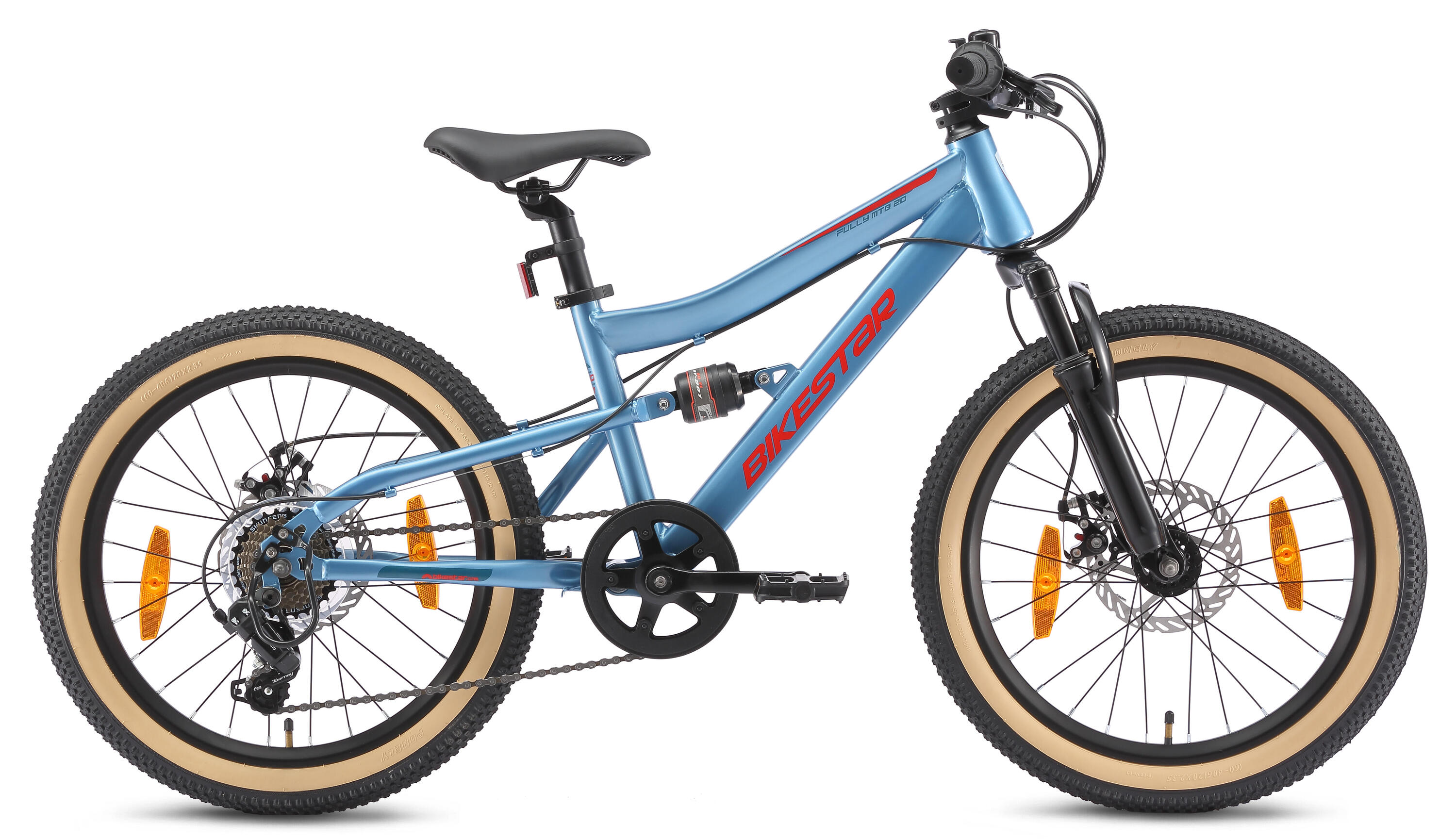MTB 20" kinderfiets 6 jaar, volledig geveerde, 7 versnellingen, schijfremmen 2/7